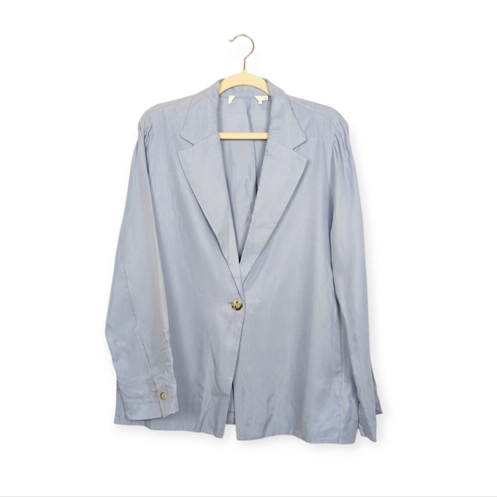 ASTR The Label Blazer S Fog Blue Single Button Relaxed Fit Lightweight Tailored